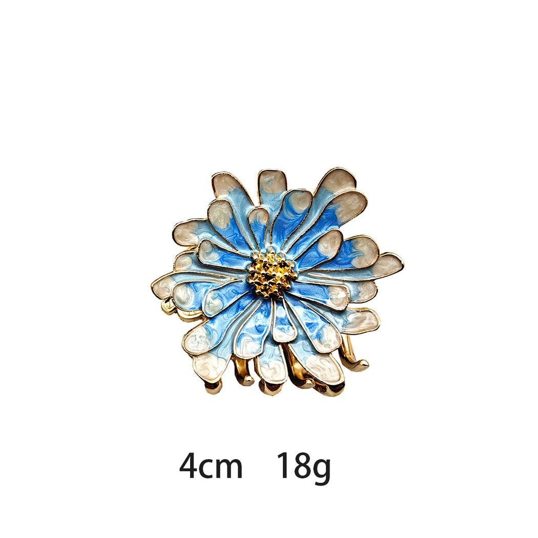 Beau - Layered-Flower Marbled Mini Hair Claw