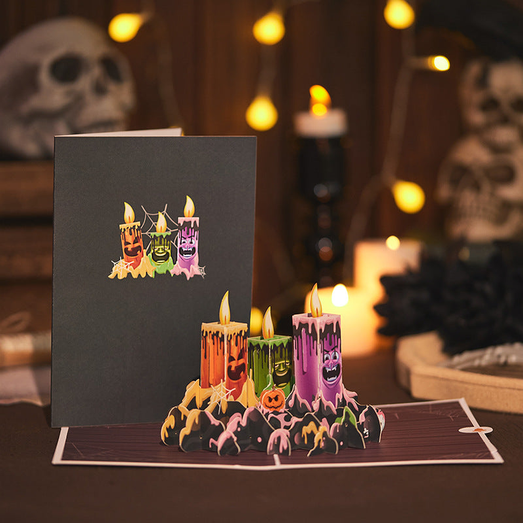 Carduria - Halloween Candle Trio 3D Pop-Up Greeting Card