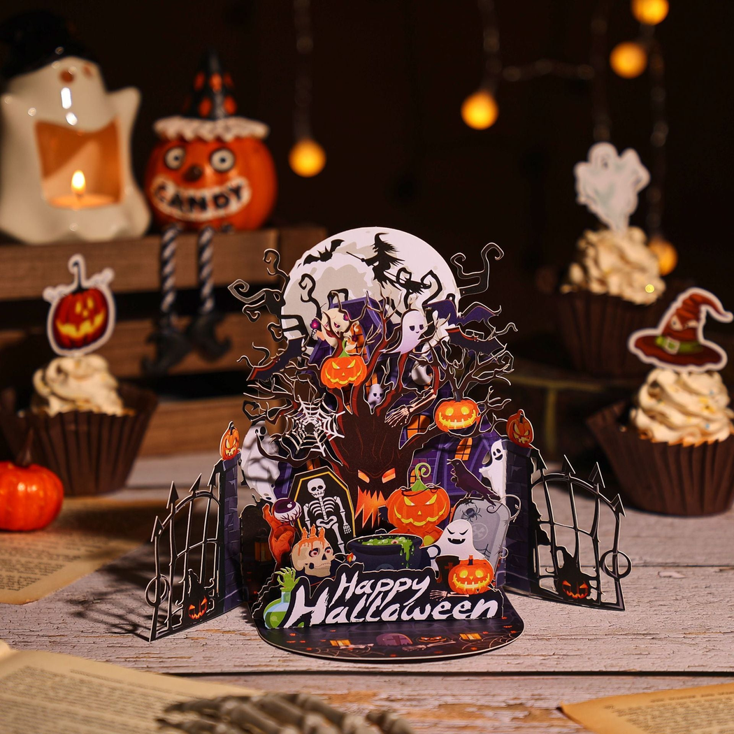Carduria - Halloween Tree Ghosts 3D Pop-Up Greeting Card