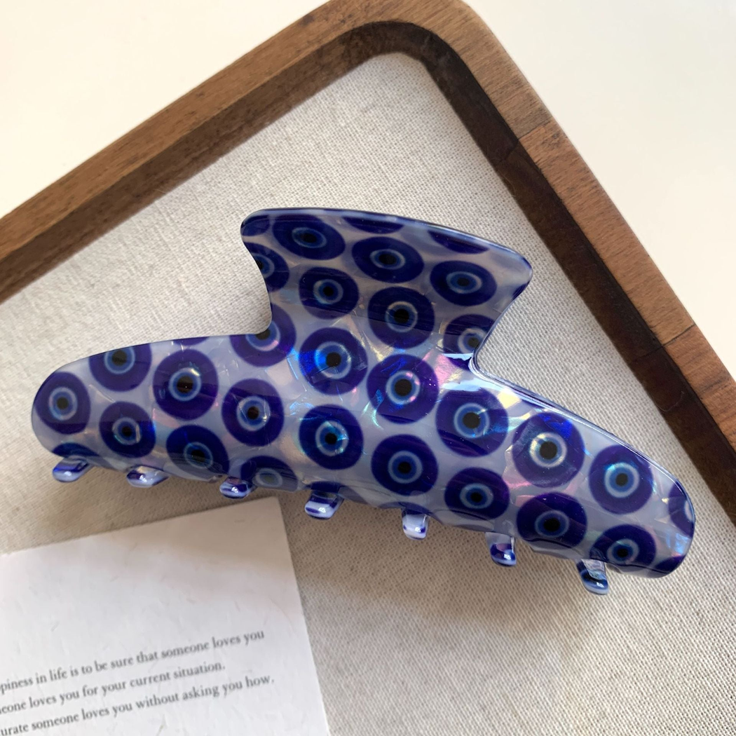 Beau - Evil-Eye Motif Elongated Curve Hair Claw