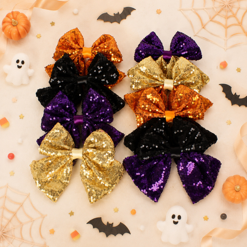 Beau - Halloween Layered-Bow Duckbill Hair Clip