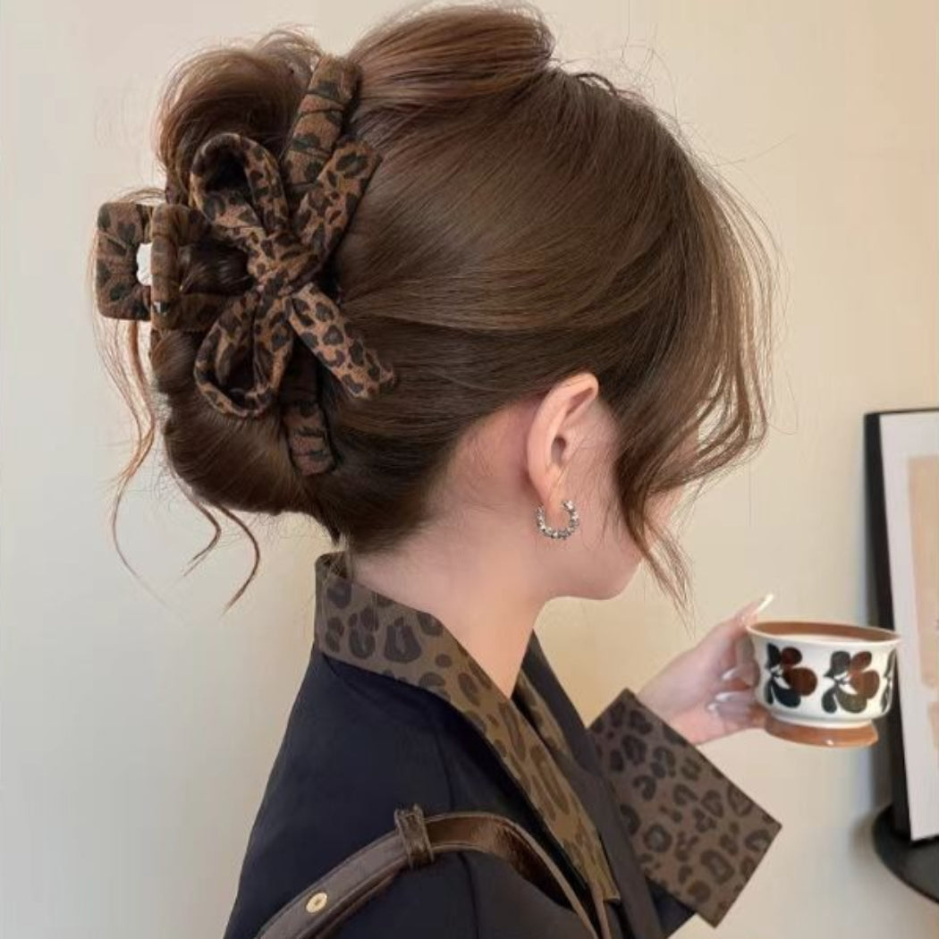 Beau - Bow-Detail Fabric-Covered Hair Claw