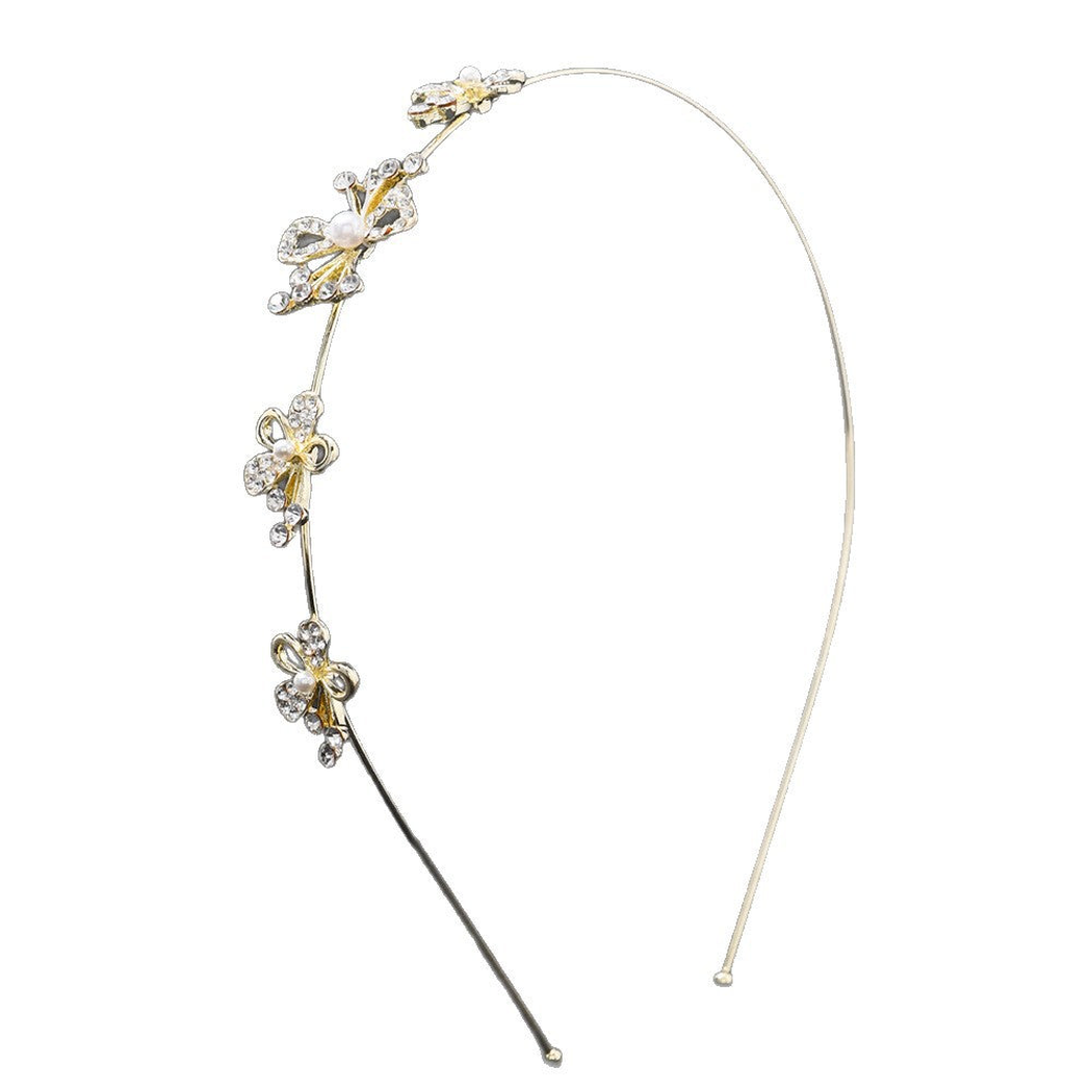 跨境热销韩版打结亮闪闪新娘满钻珍珠发箍欧美风甜酷头箍百搭