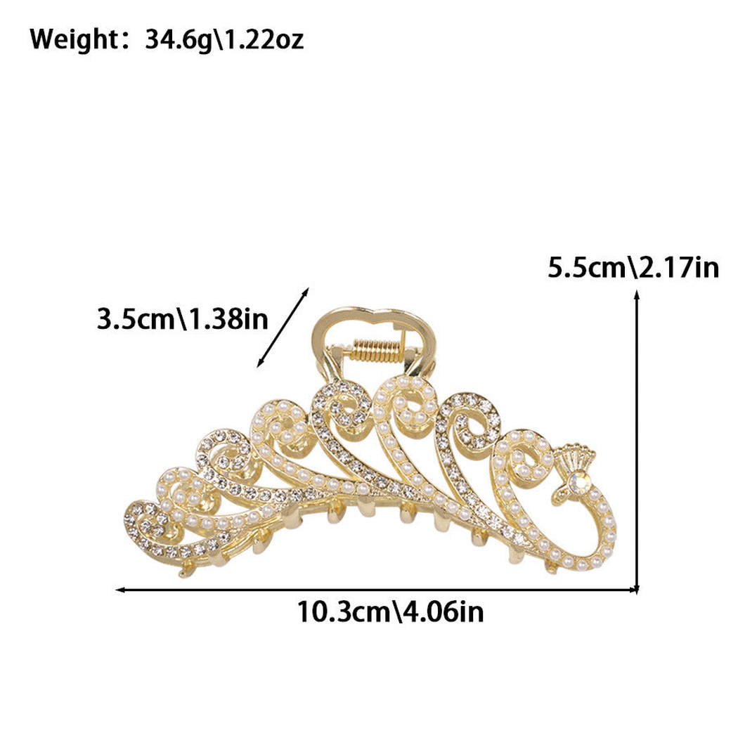 Beau - Pearl Rhinestone Decorative Hair Claw