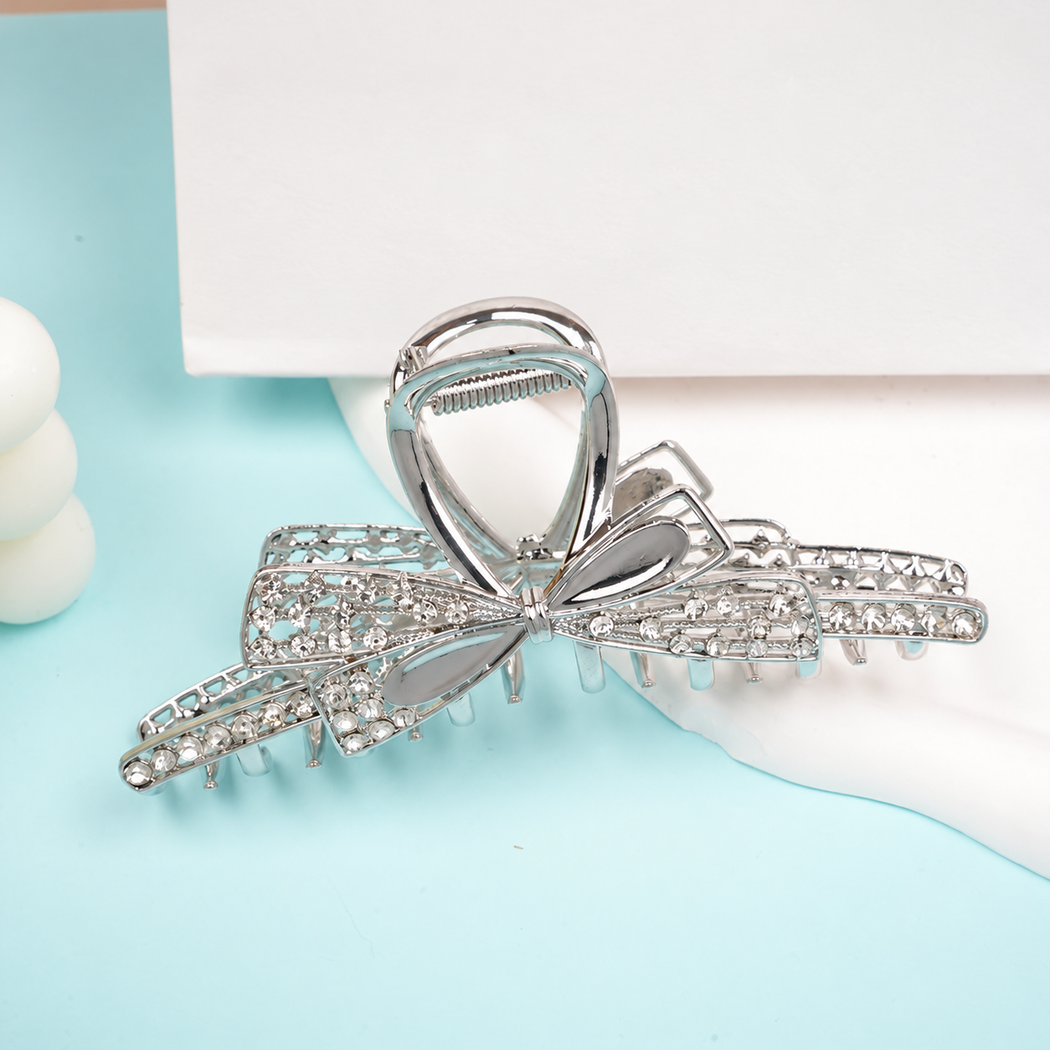 Beau - Rhinestone Bow Hair Claw