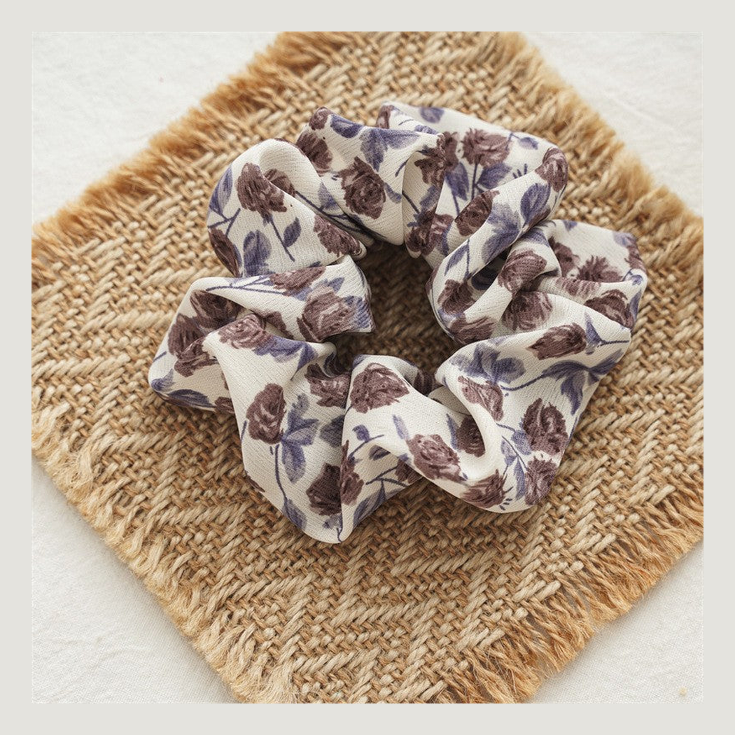 夏季玫瑰花布艺大肠发圈头饰批发日韩版扎头发绳女马尾头饰品