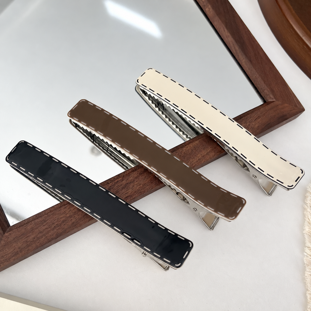 Beau - Stitched-Edge Slim Hair Barrette