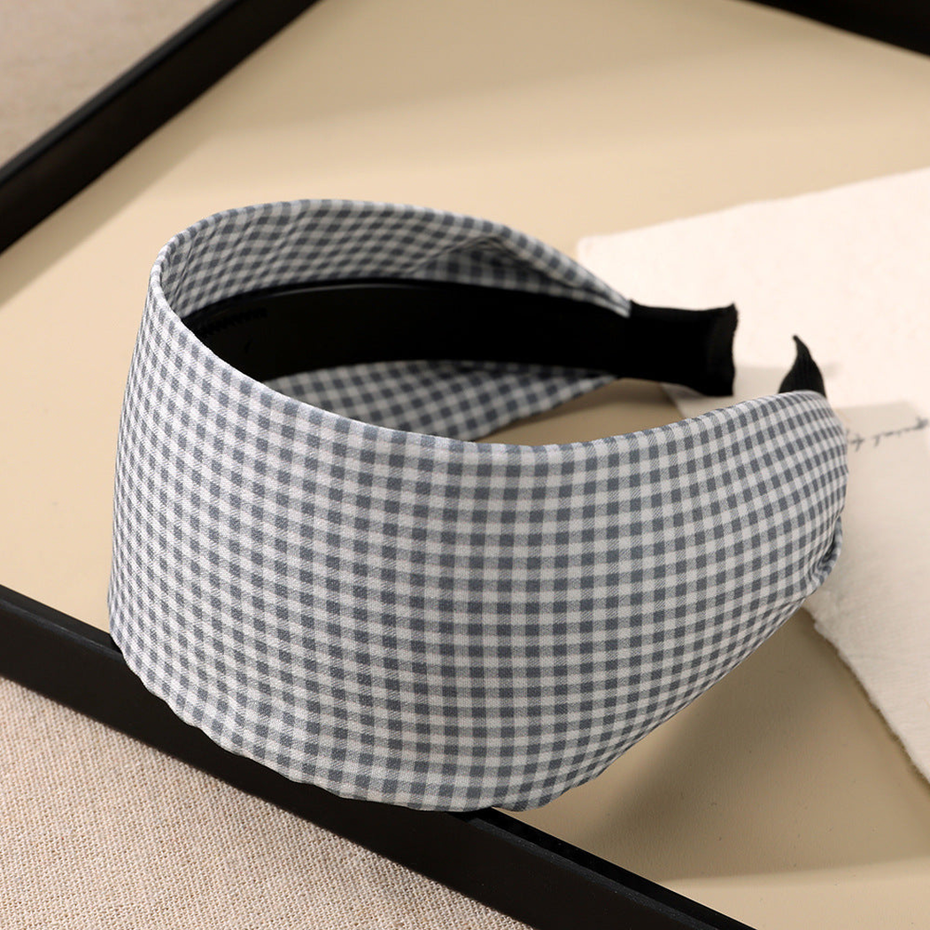 Gifty - Plaid Pattern Wide Padded Headband