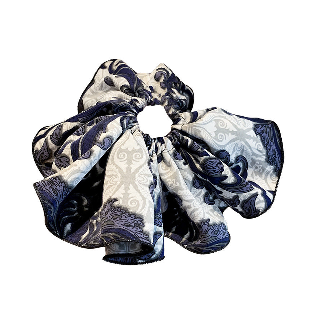 Gifty - Scroll Pattern Oversized Ruffled Scrunchie