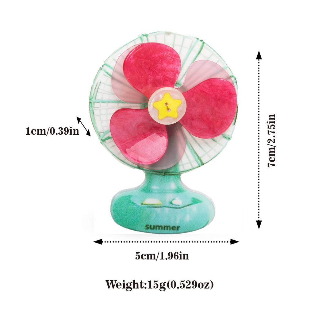 Beau - Green Pink-Blade Fan-Shaped Hair Claw