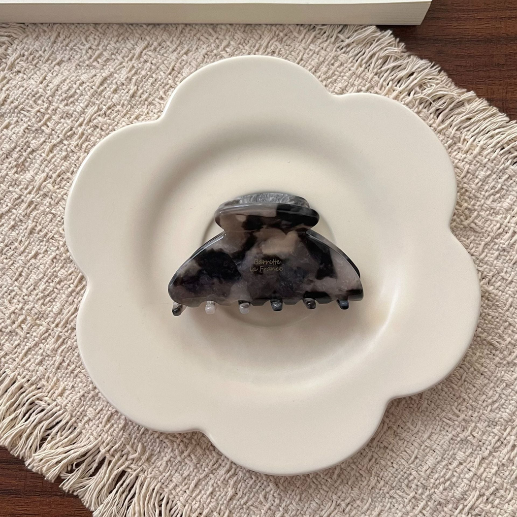 Beau - Mottled Pattern Compact Fan Silhouette Hair Claw