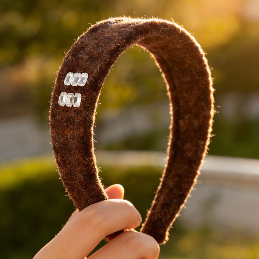Gifty - Cute Brown Plush Detail Headband