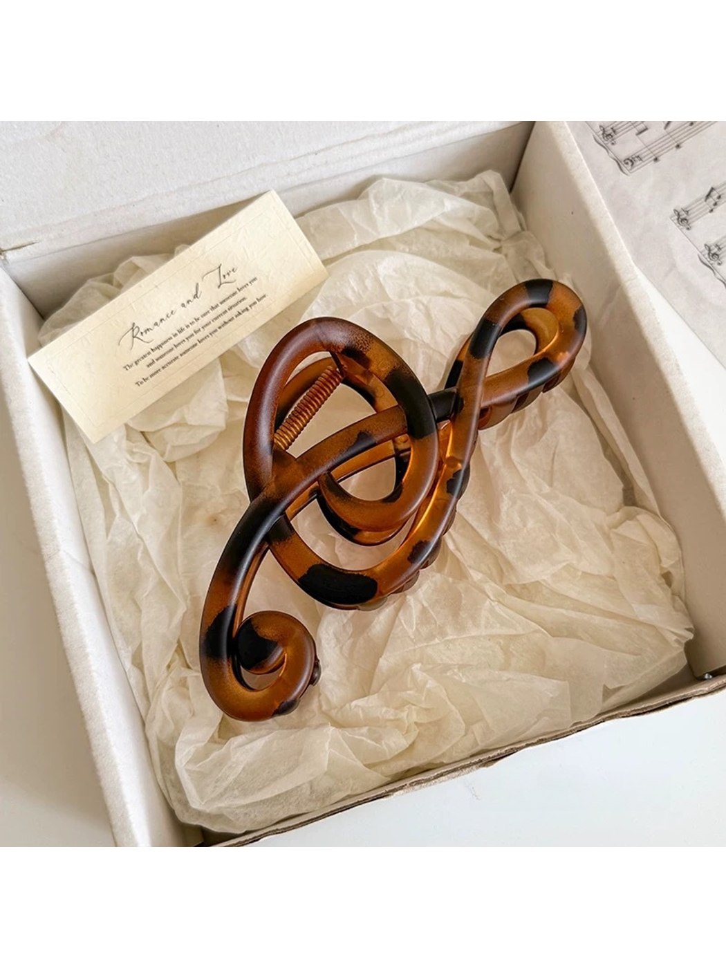 Beau - Glossy Music Note Design Claw Clip