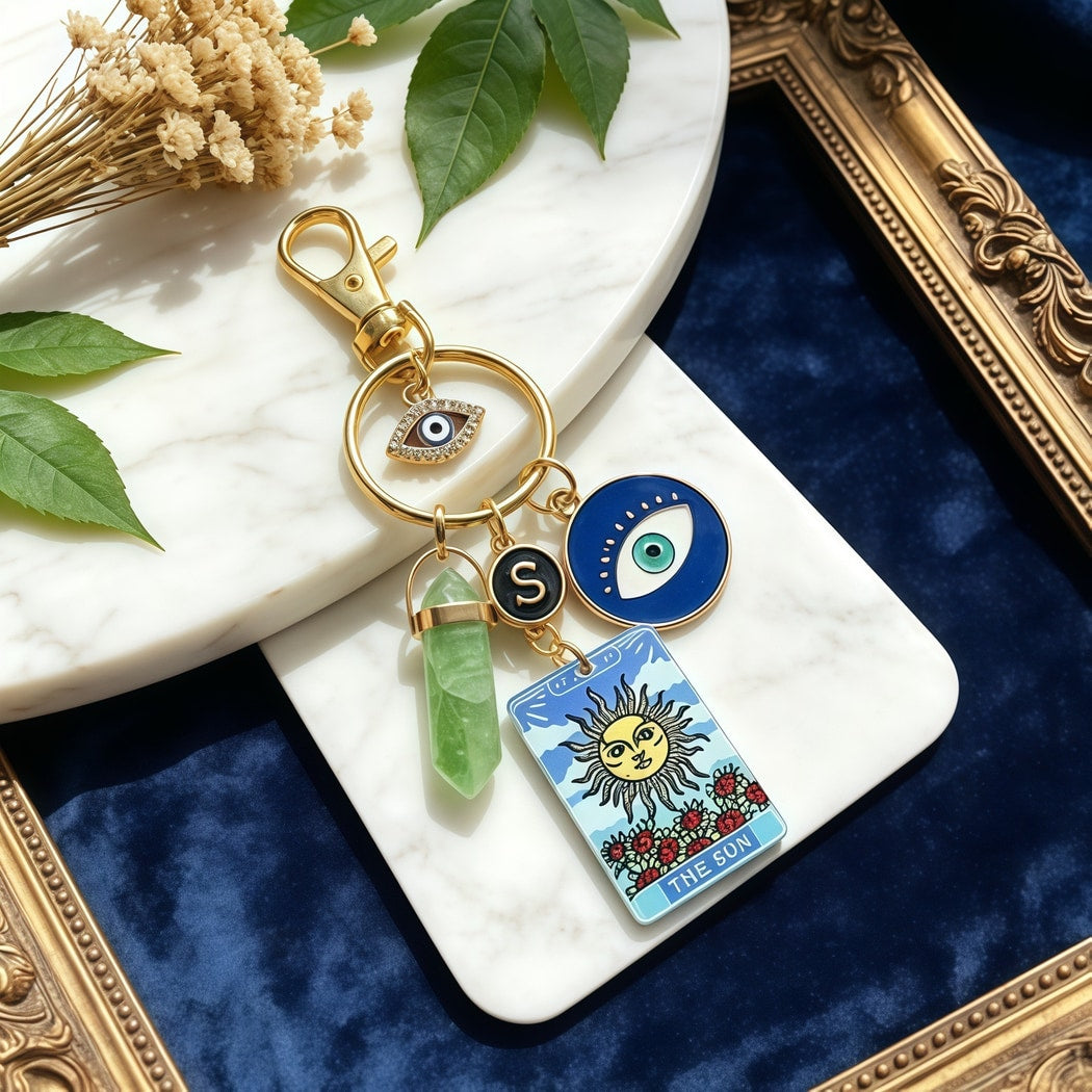 Keypus - Halloween Evil Eye and Sun Keychain