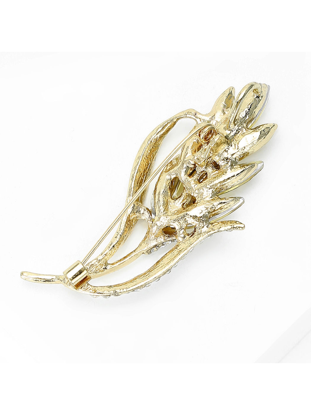 Brovia - Sparkling Wheat Ear Floral Accent Brooch