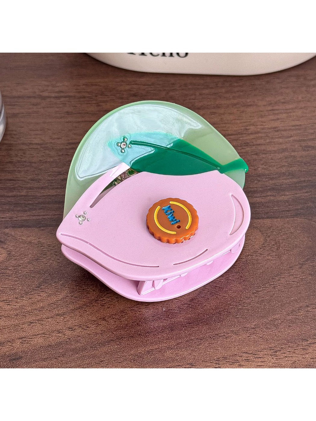 Beau - Peach Shaped Hair Claw Clip Acetate Material