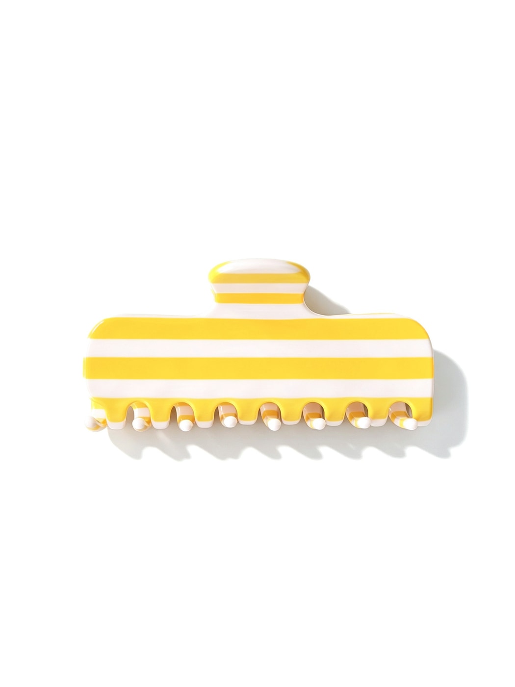 Beau - Rounded Striped Acetate Hair Claw Clip