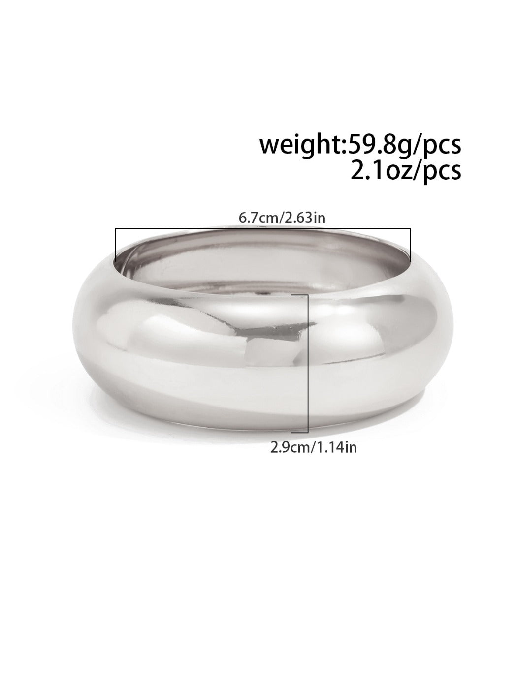 Lovra wide band bangle bracelet styled with layered bracelets