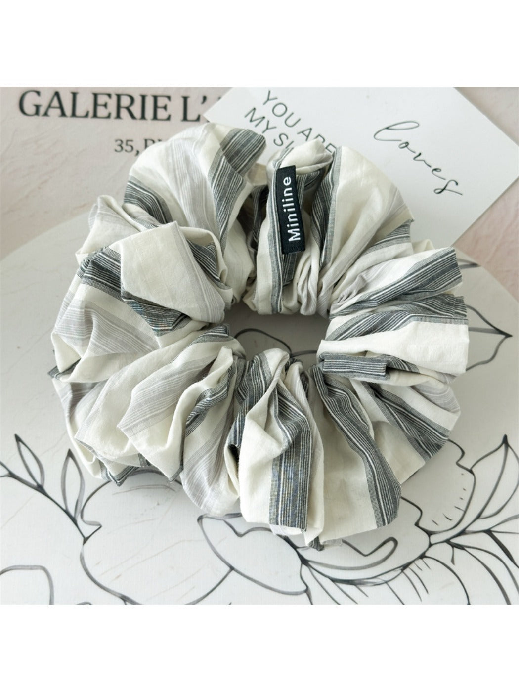 Gifty - Multi Pleated Plaid Scrunchie Hair Ring