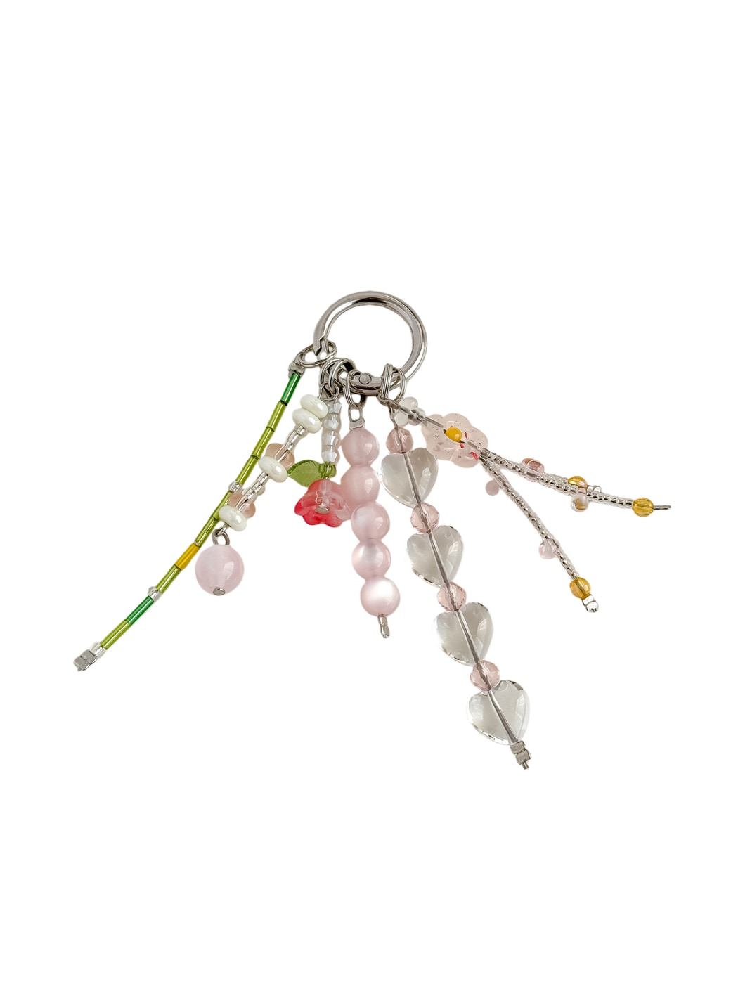 Keypus - Lily of the Valley Beaded Tassel Bag Charm Keychain