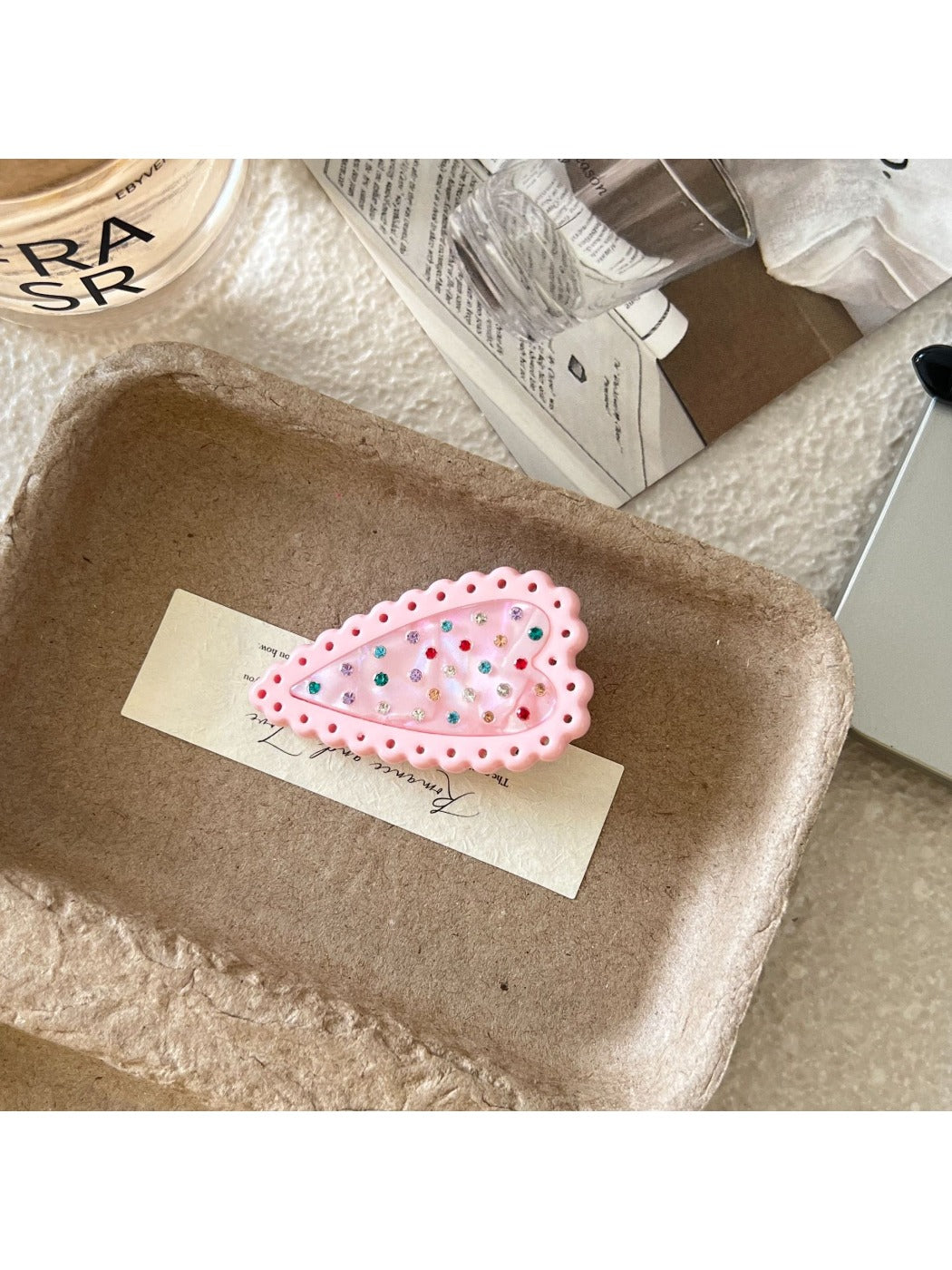 Beau - Heart Polka Dot Pattern Hair Clip