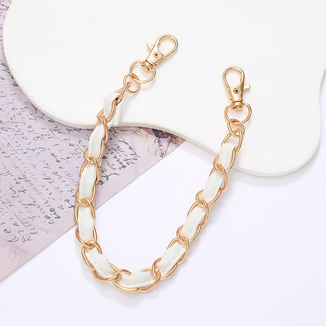 Keypus - Solid Color Faux Leather Chain Bag Charm