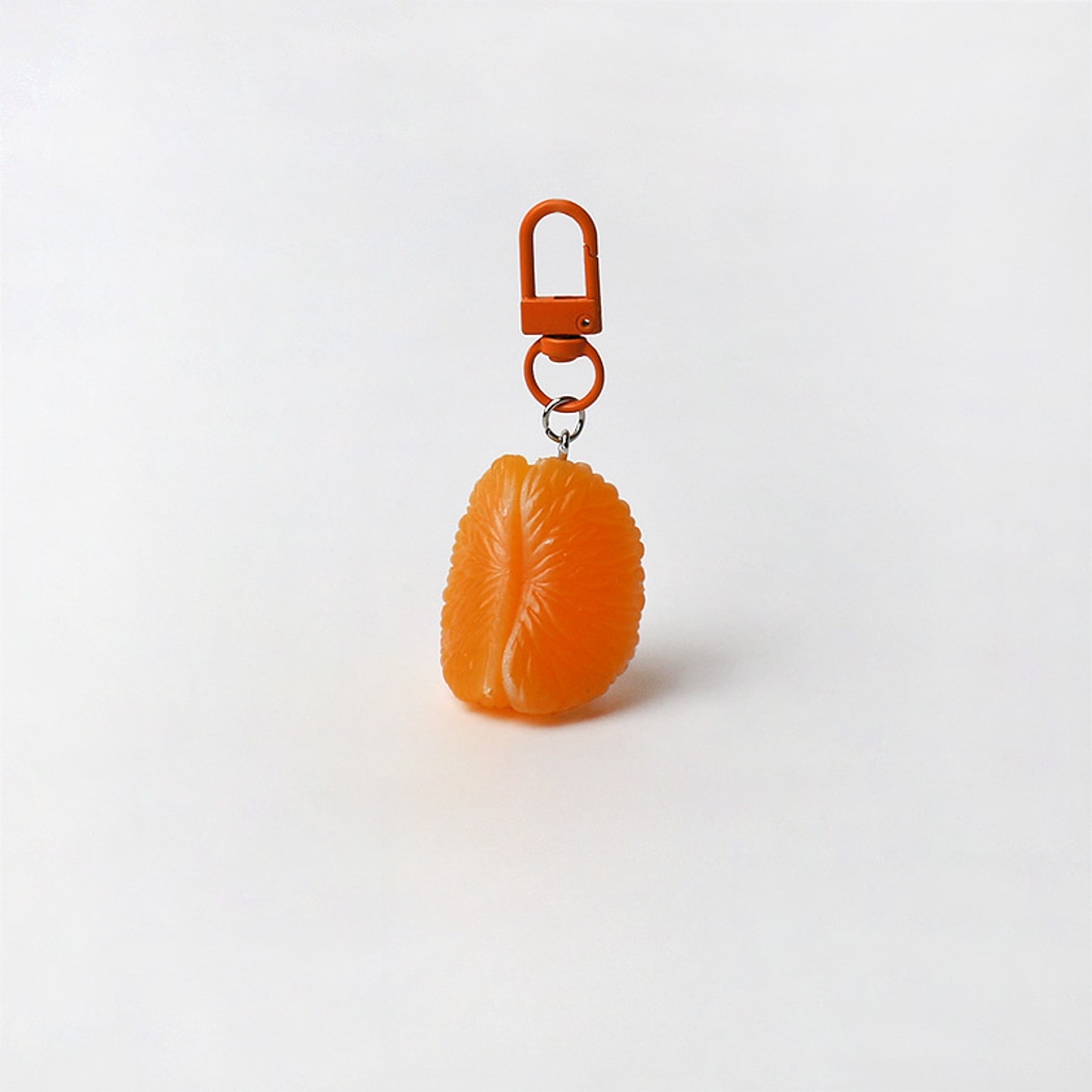 Keypus - Realistic Tangerine Fruit Bag Charm Keychain