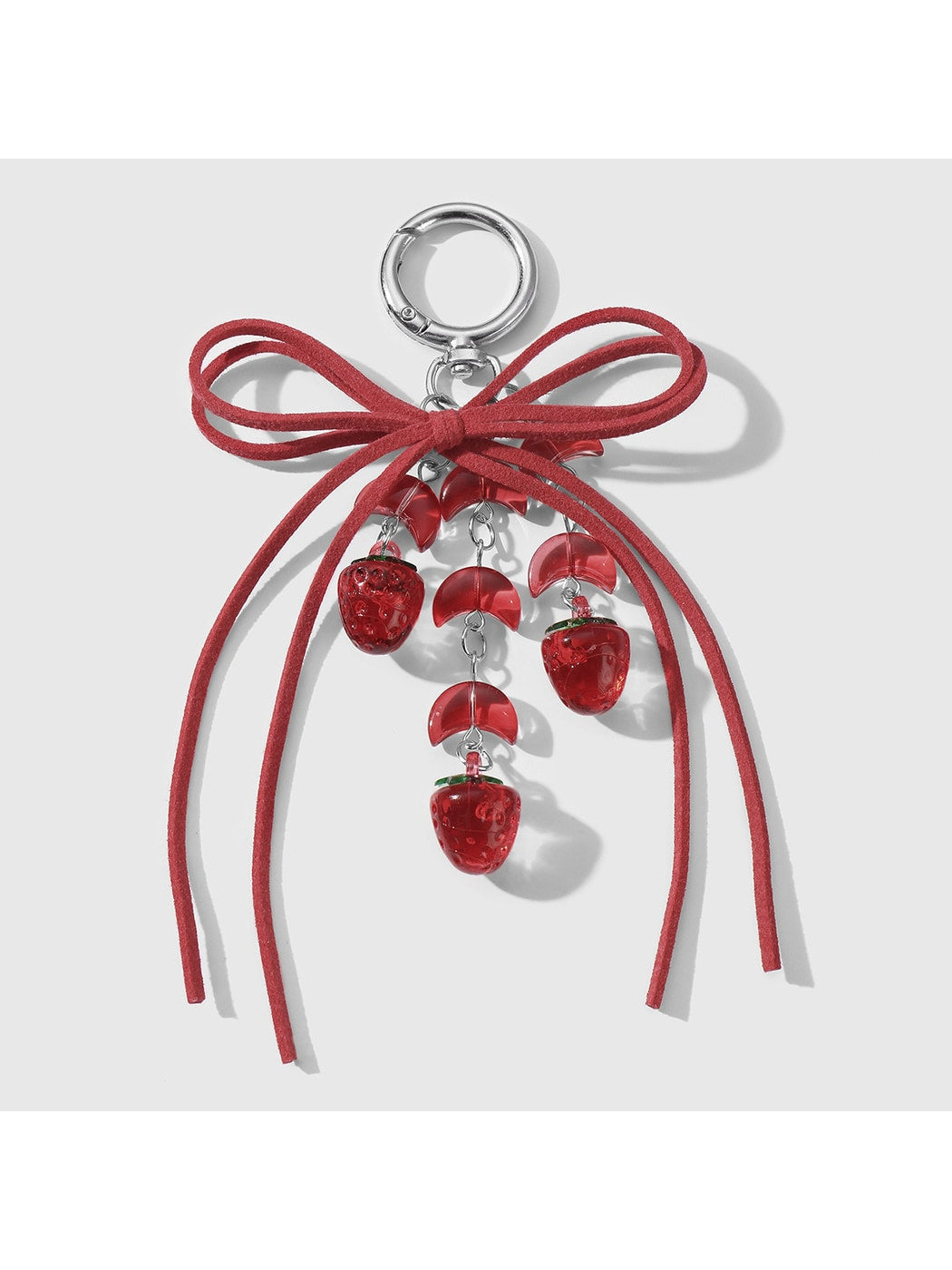 Keypus - Y2K Lace Bow Heart Strawberry Bag Charm Keychain