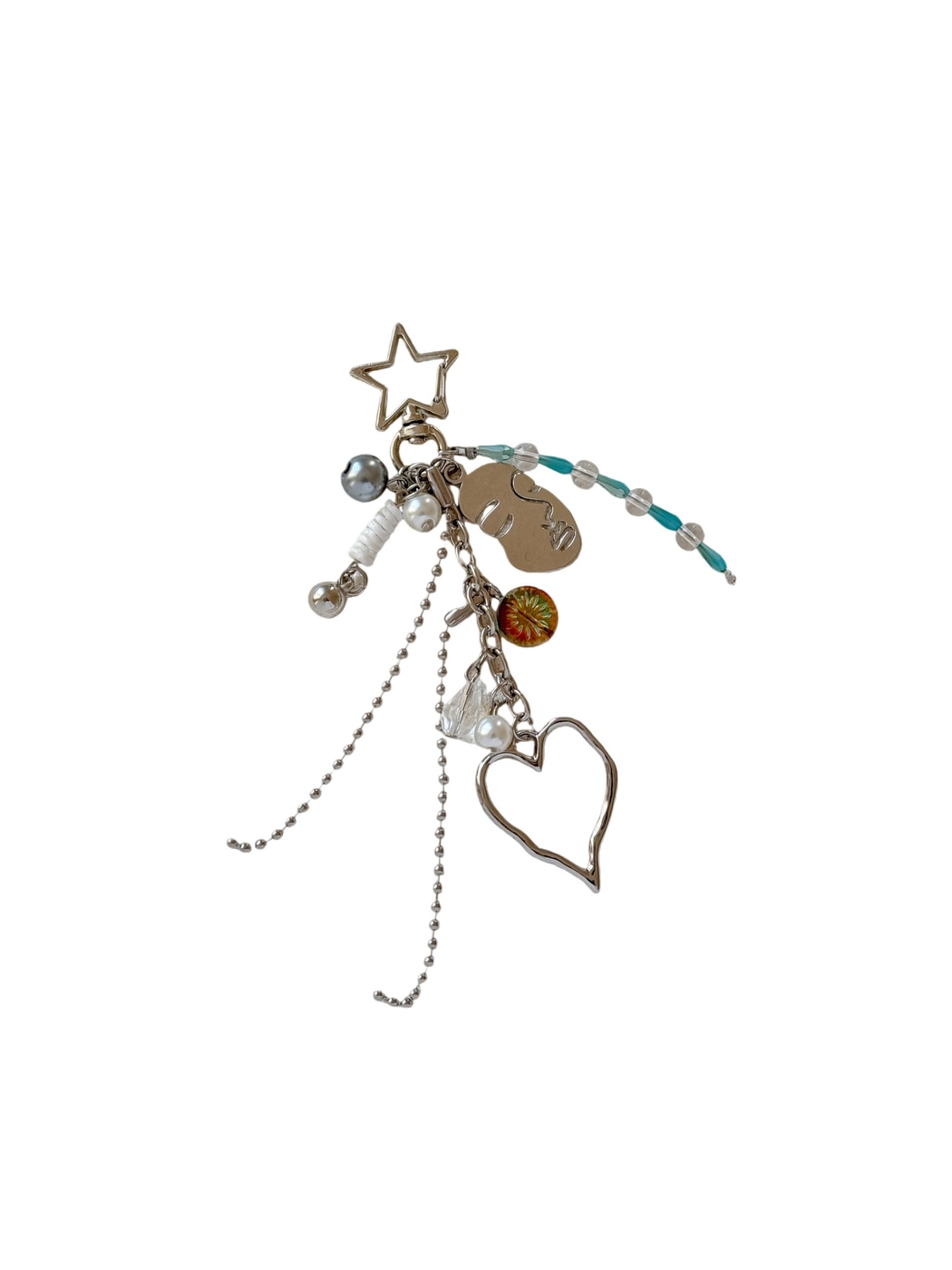Keypus - Alloy Abstract Line Face Keychain Keychain