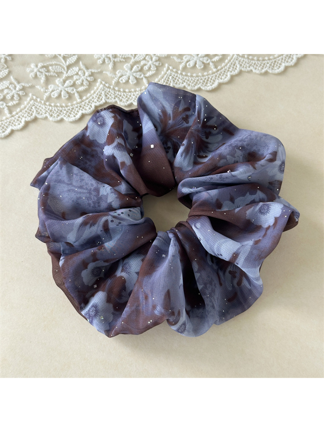 Gifty - Voluminous Sheer Speckled Hair Scrunchie