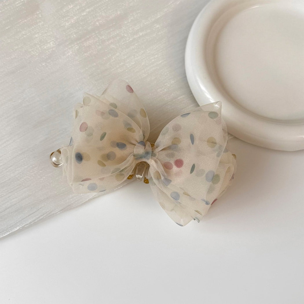 Beau - Sheer Mesh Bow Twist Design Banana Clip