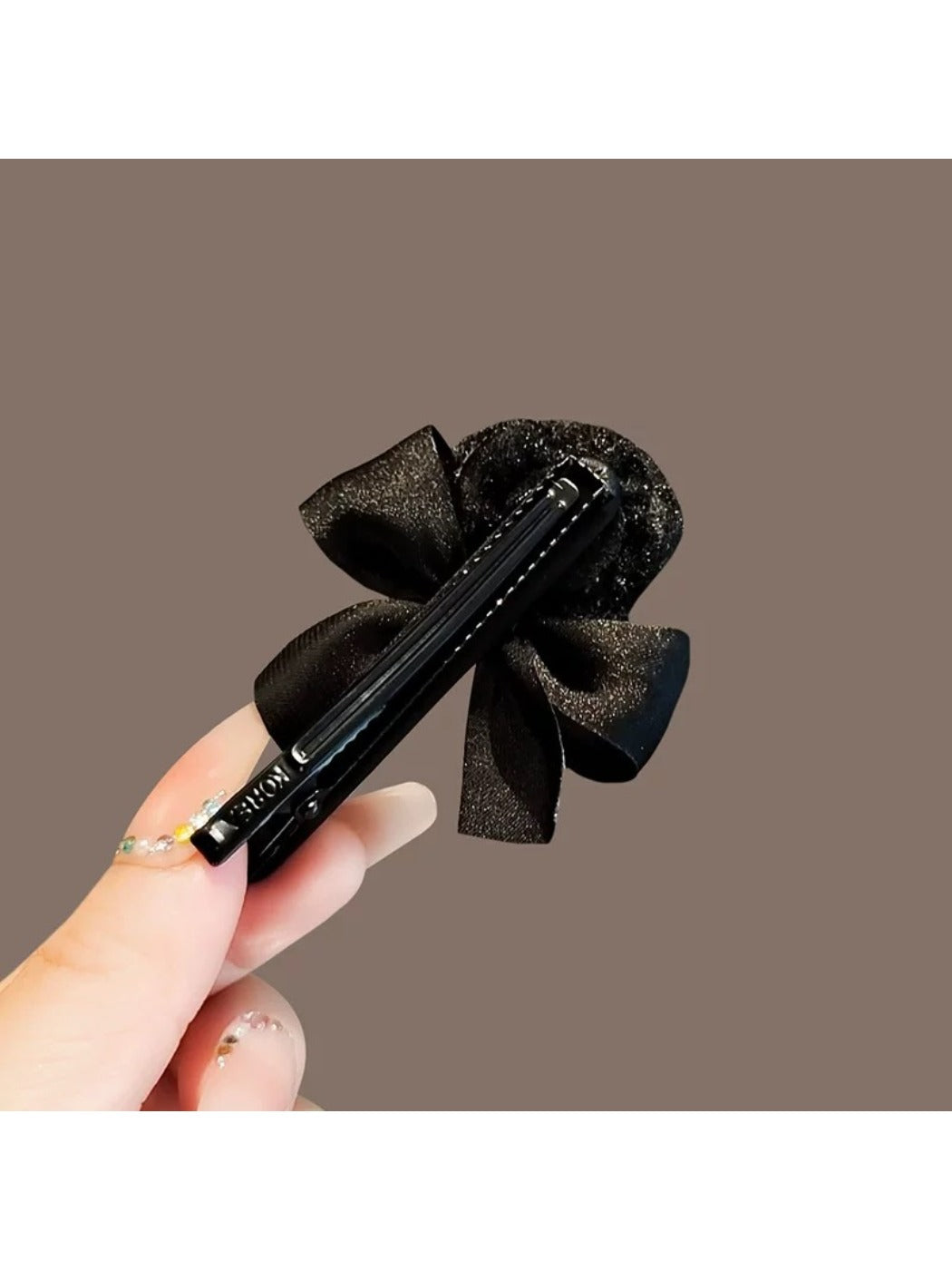 Beau - Black Rose Bow Hair Clip