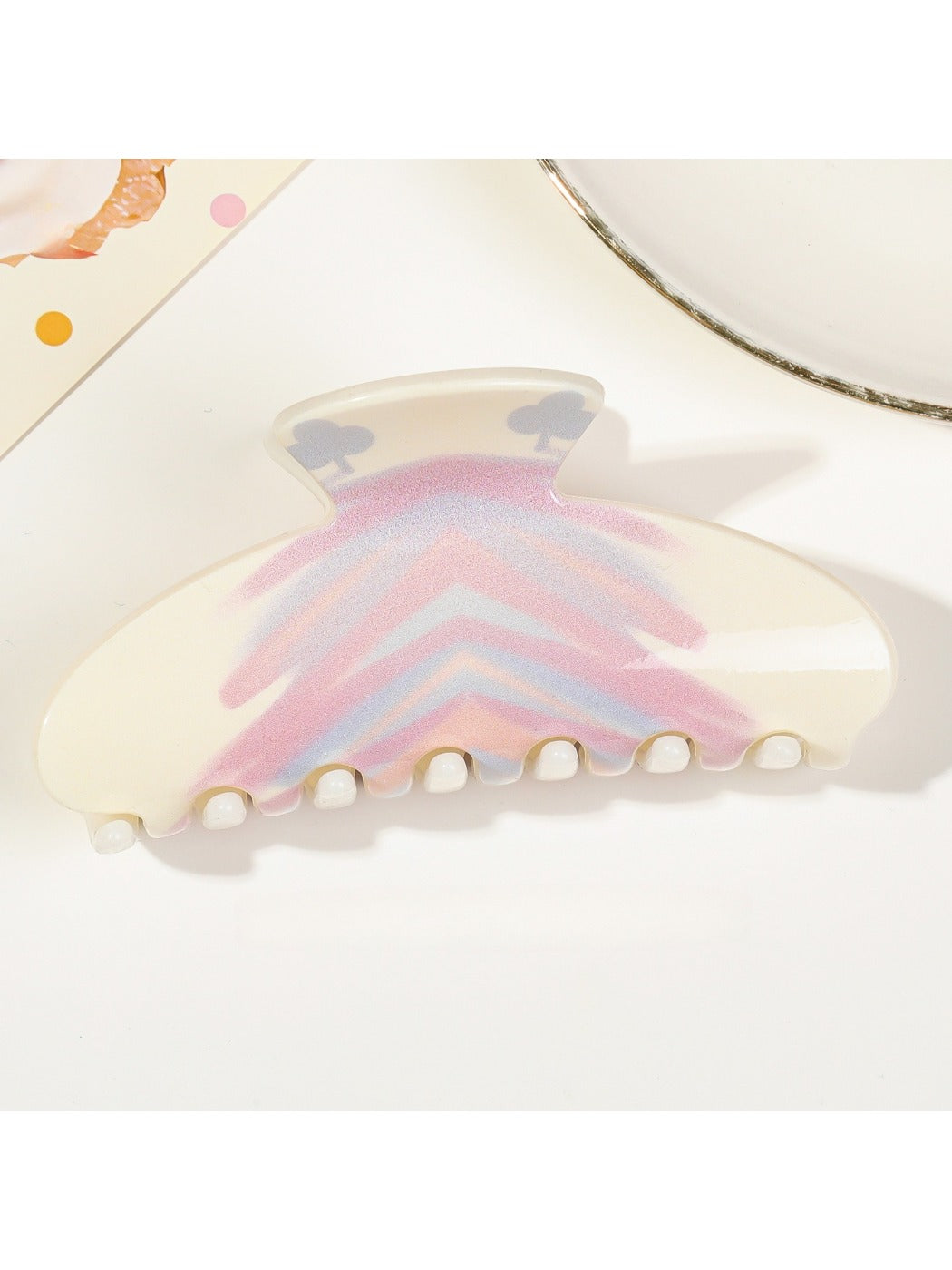 Beau - Rainbow Square Toothed Claw Clip