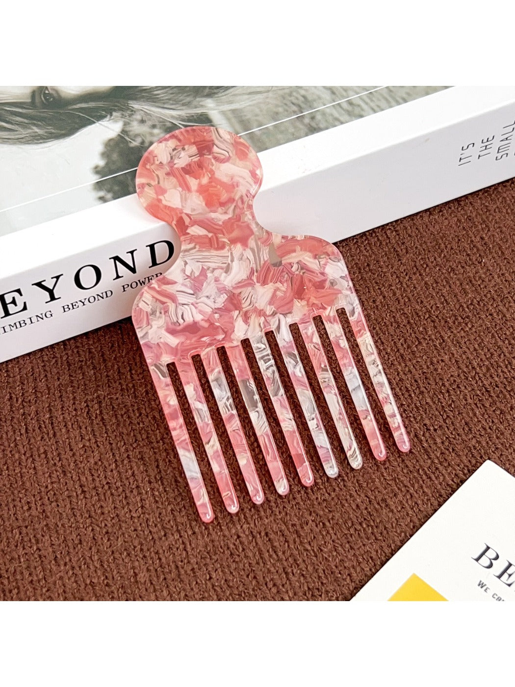 Camerow - Fashionable Marble Pattern Acetate Hair Comb