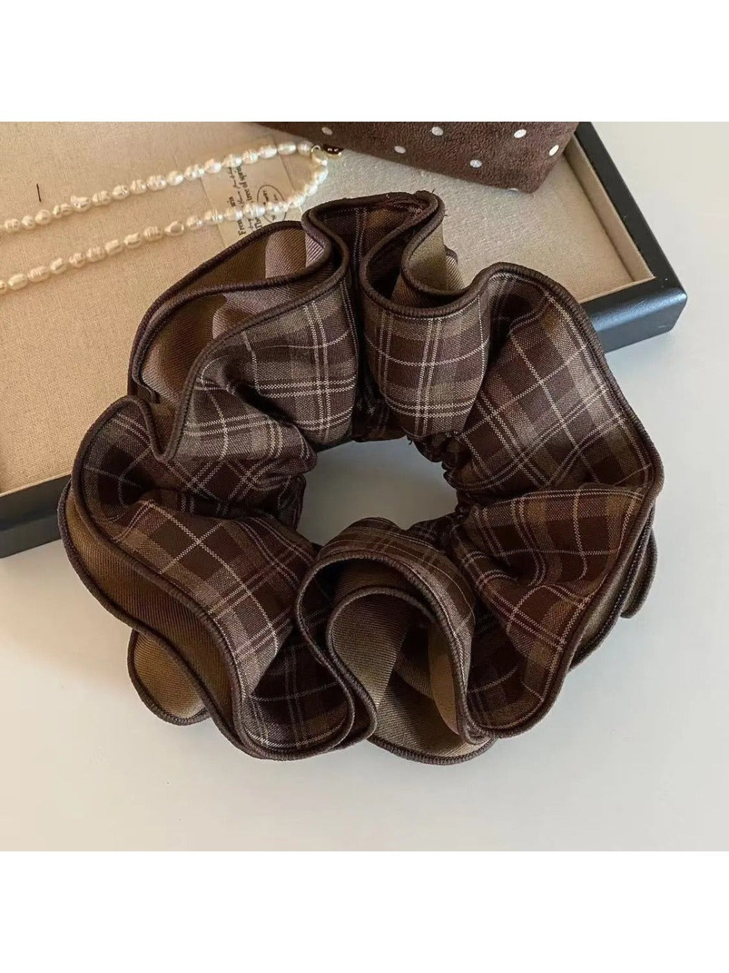 Gifty - Vintage Four Layer Plaid Scrunchie