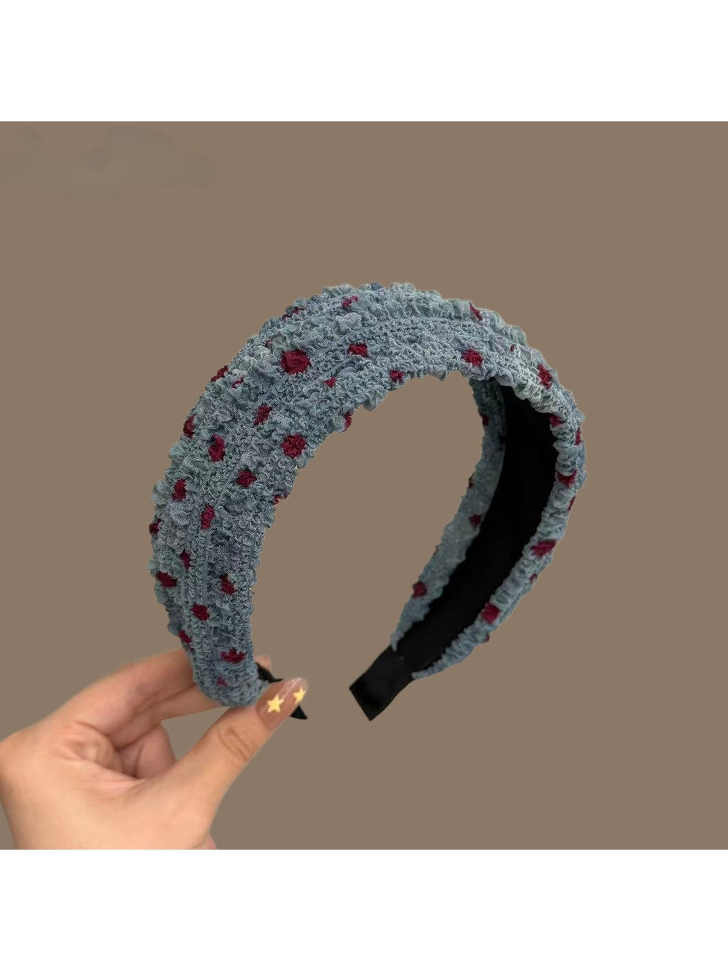 Gifty - Polka Dot Textured Fabric Wide Profile Headband