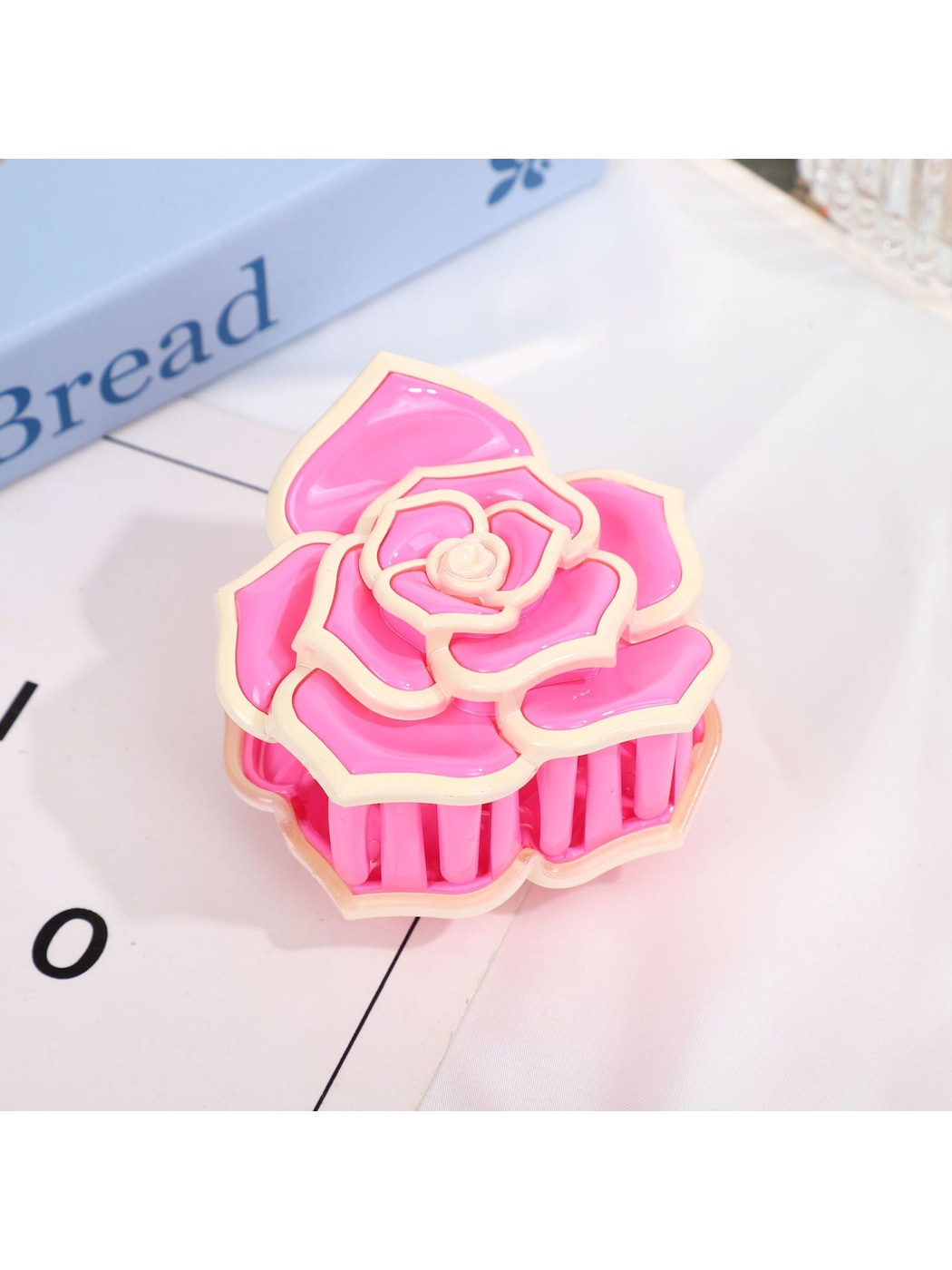 Beau - Rose Shape Plastic Floral Decorative Claw Clip