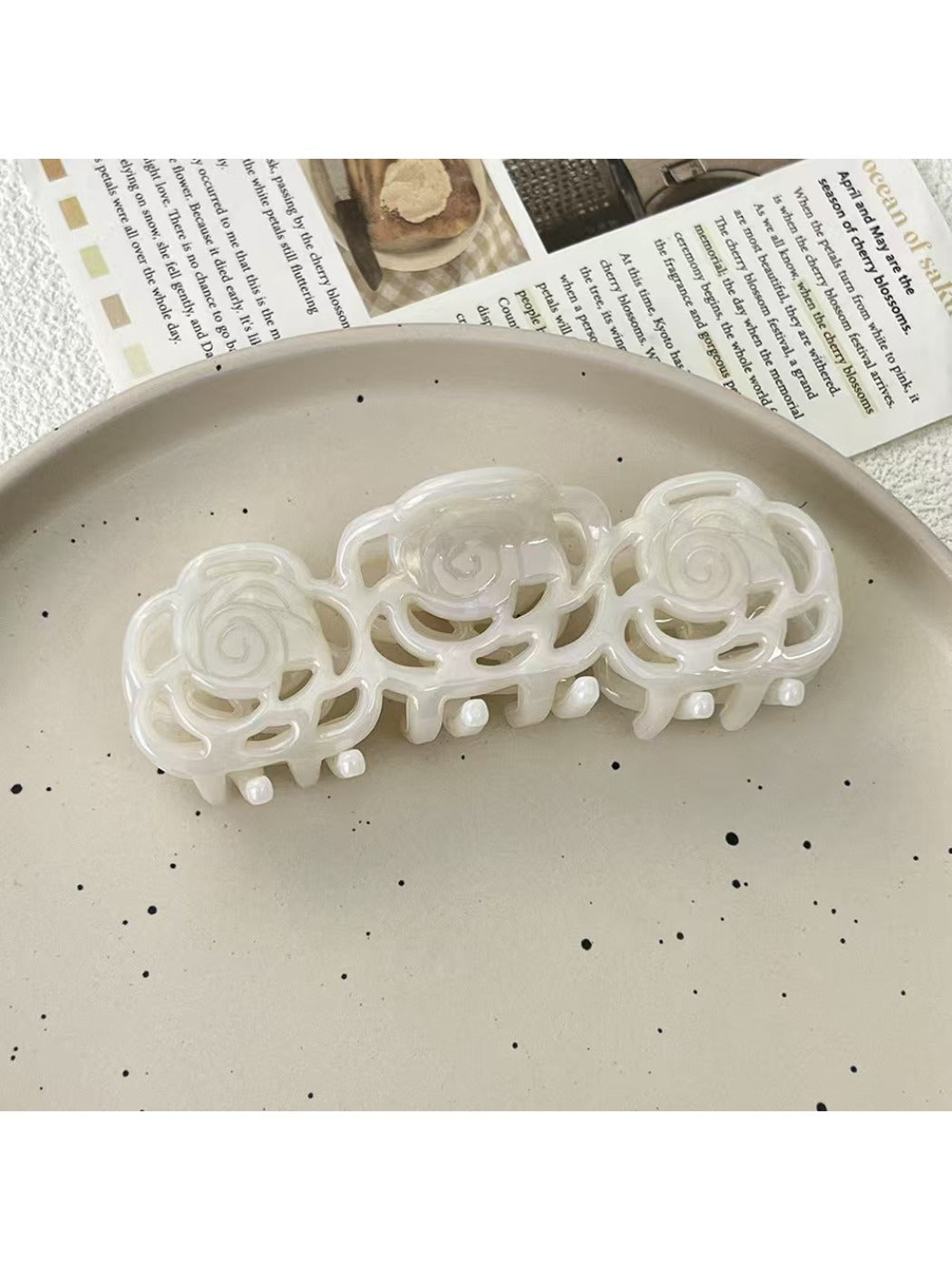 Beau - Elegant Camellia Shaped Hair Claw Clip