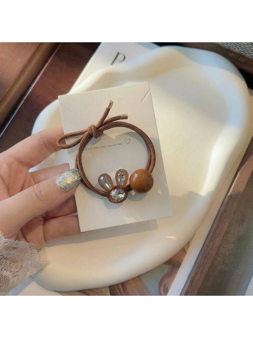 Gifty - Sweet Style Rounded Bead Rabbit Hair Tie