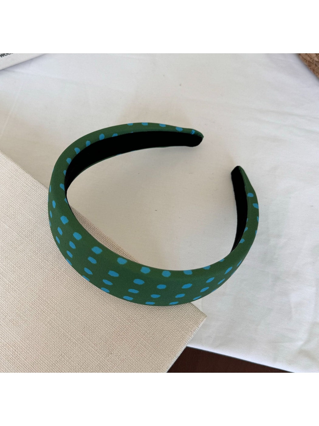 Gifty - Wide Polka Dot Fabric Covered Women's Headband