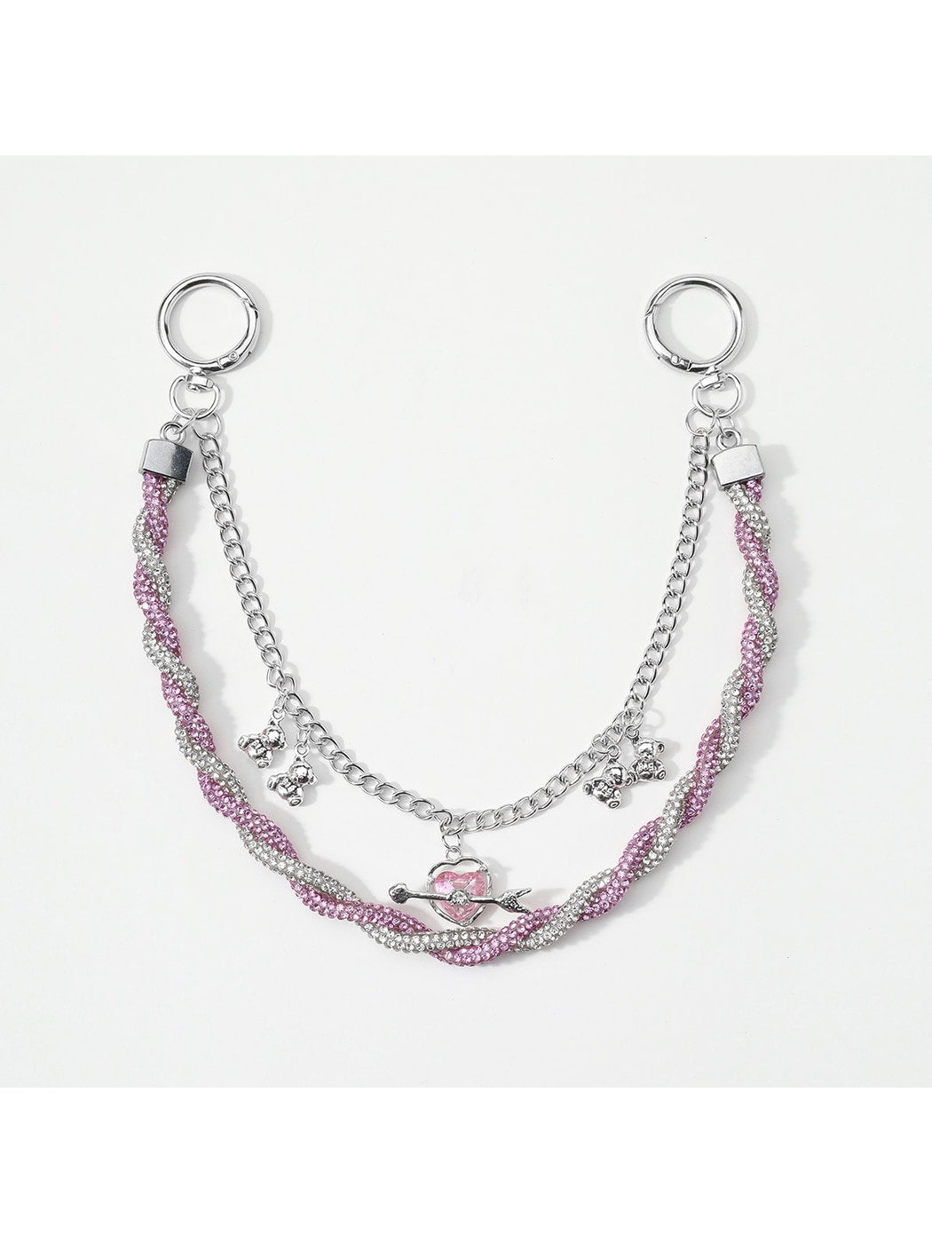 Keypus - Y2K Heart Chain Decorative Bag Charm Keychain
