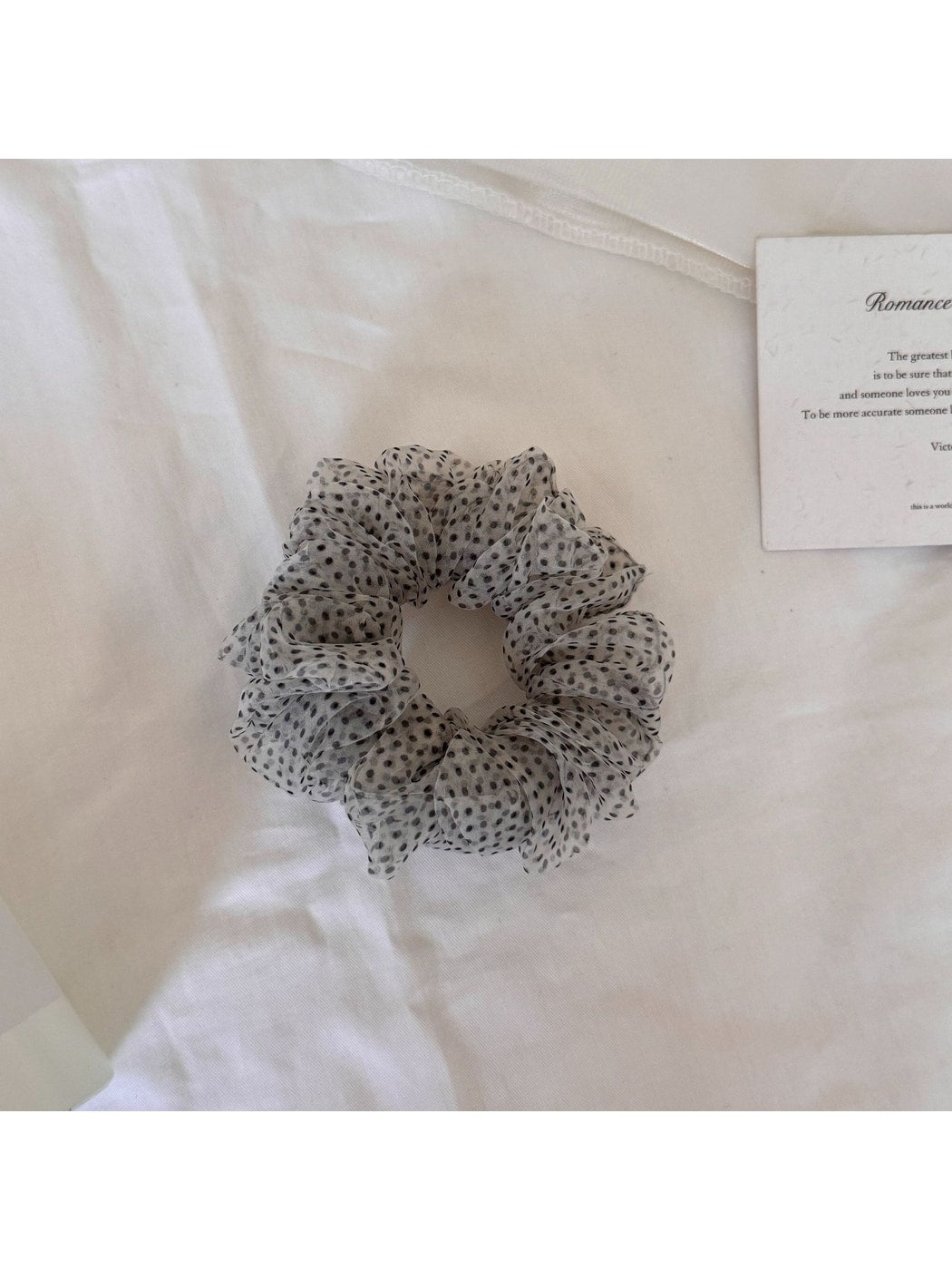 Gifty - Polka Dot Mesh Polyester High Elastic Hair Tie