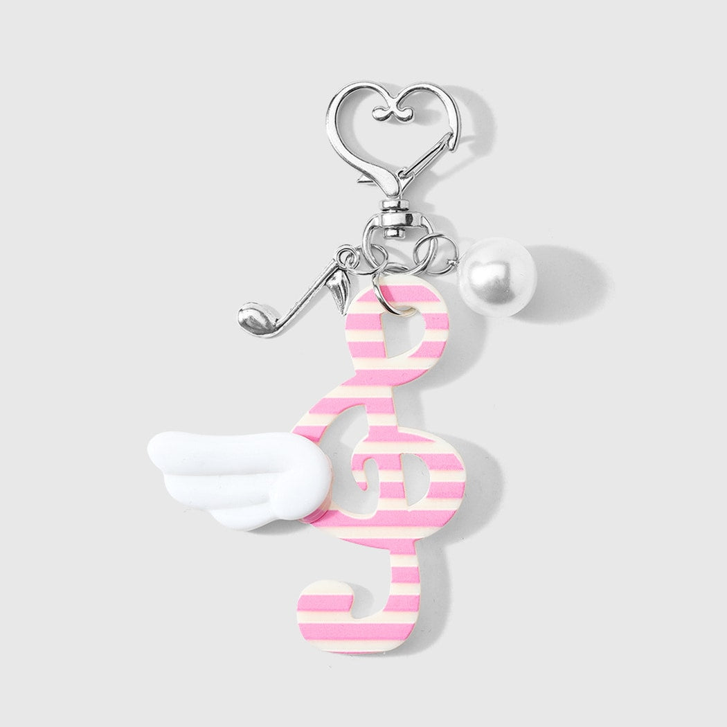 Keypus - Striped Music Note Charm Keychain