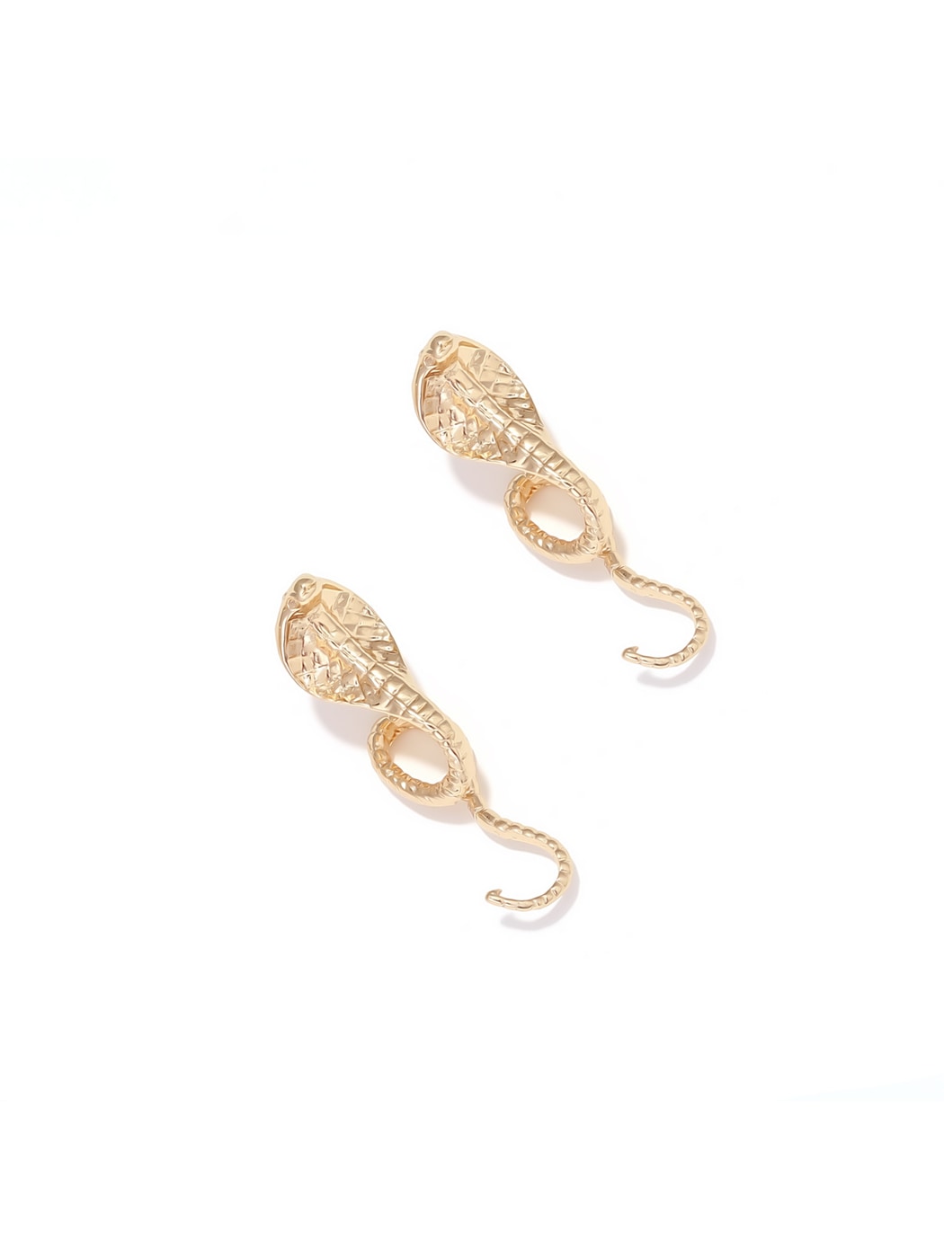Earedge - Plated Alloy Cobra Shape Dangle Earrings
