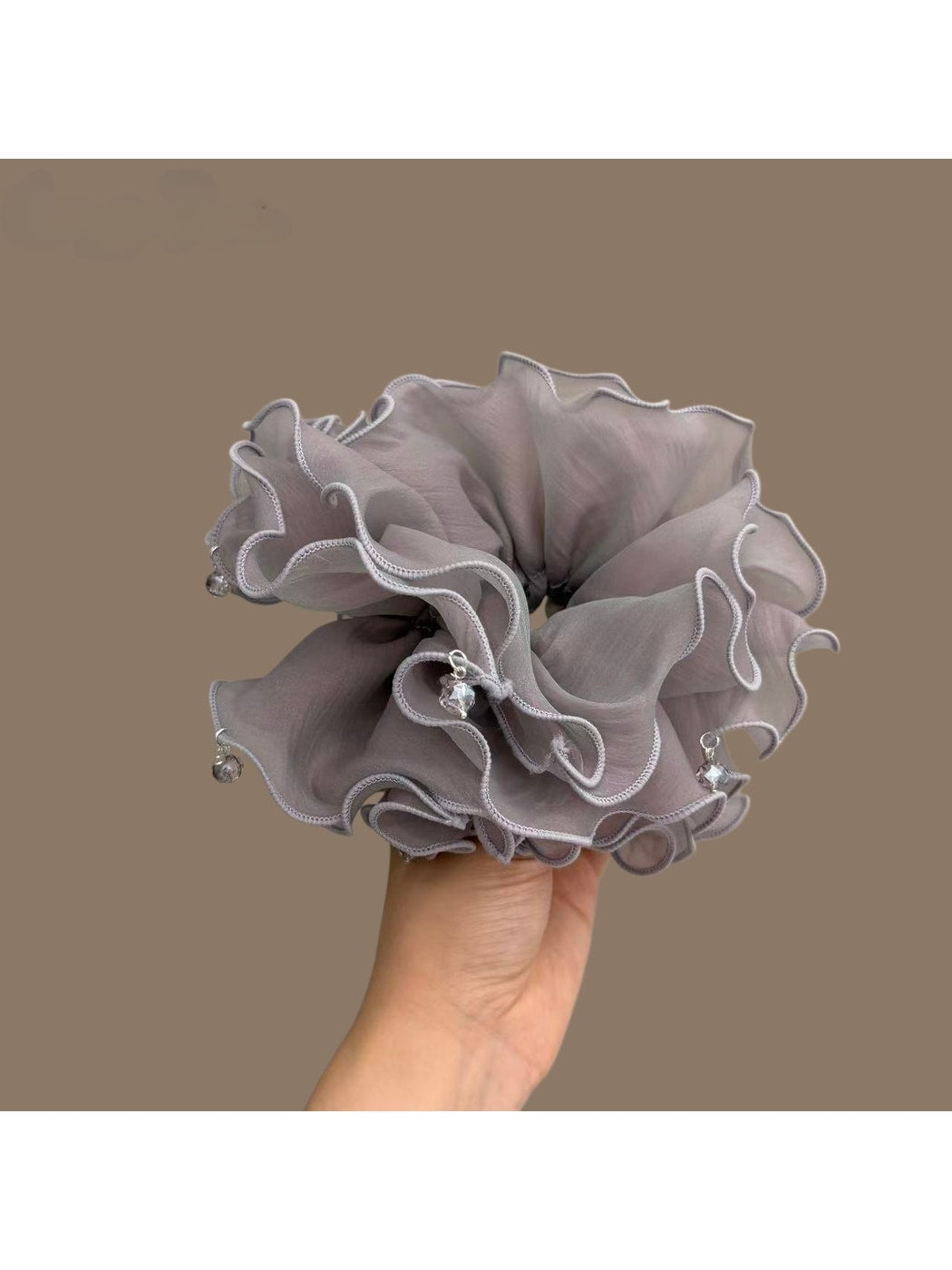 Gifty - Layered Ruffle Edge Polyester Scrunchie