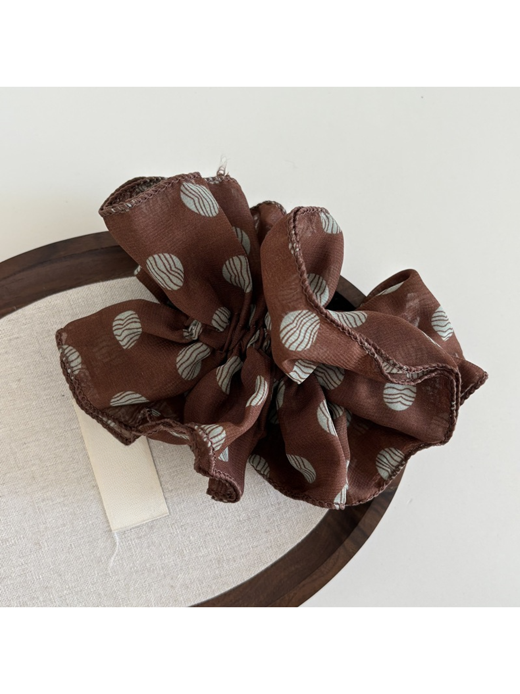 Gifty - Double Layer Chiffon Polka Dot Scrunchie