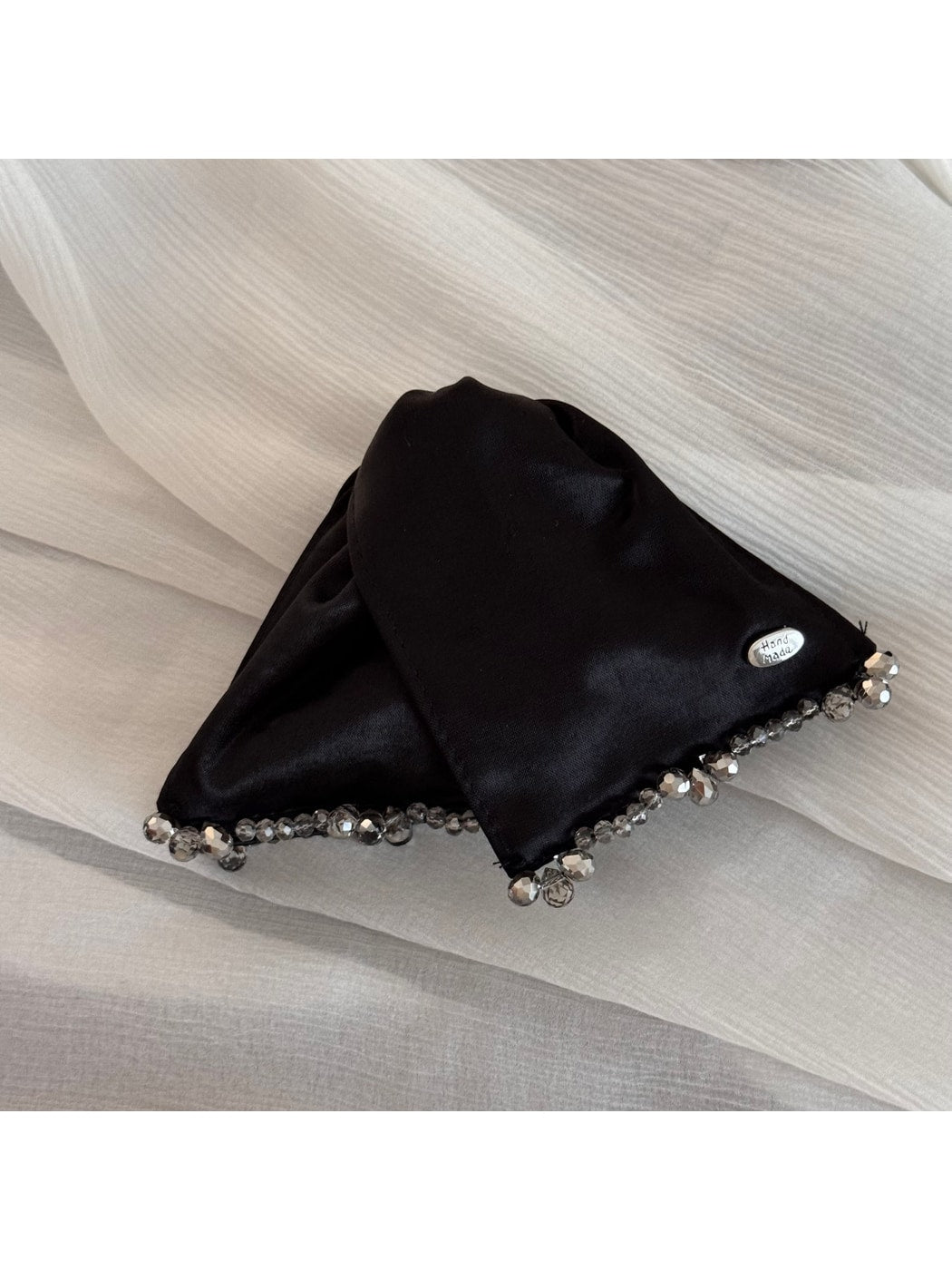 Beau - Satin Look Beaded Triangle Claw Clip