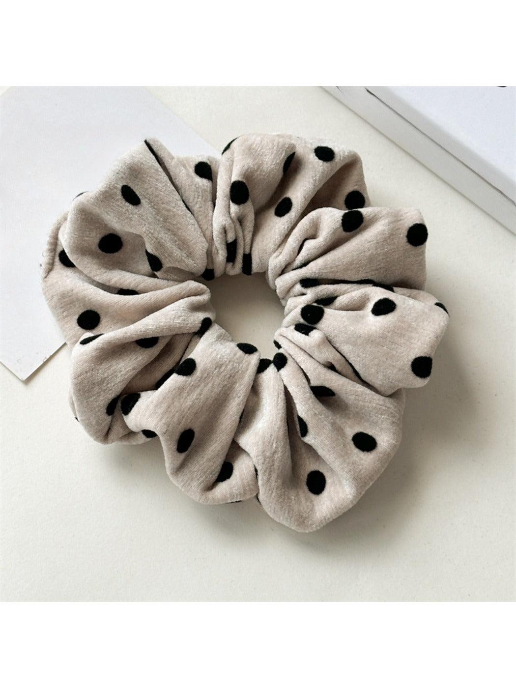 Gifty - Velvet Polka Dot Large Hair Scrunchie