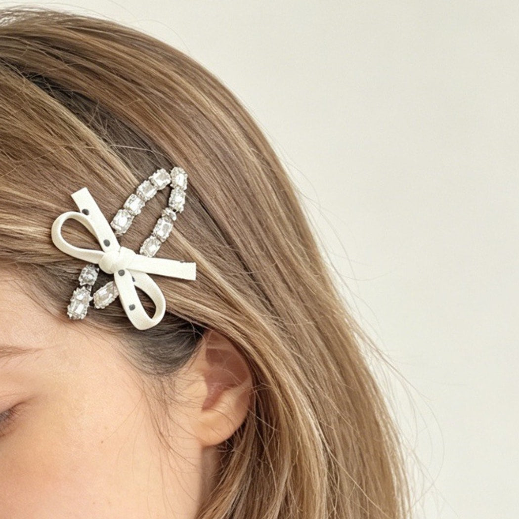 Beau - Polka Dot Bow Decorative Hair Clip