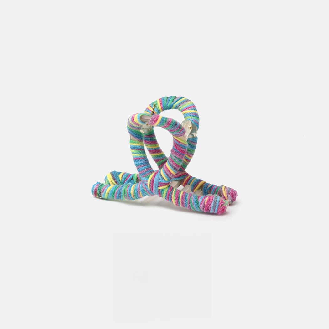 Beau - Colorful Striped Knitted Look Claw Clip